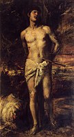 São Sebastião.  1570-1572.  Lona, óleo.  Museu Hermitage do Estado, São Petersburgo