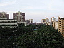 Singapore's urban geography is often characterised by extensive use of HDB flats, which the majority of citizens reside in. Toa Payoh New Town, Toa Payoh Lorong 6 2, Jan 06.JPG