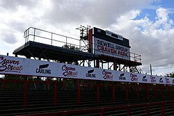 The old scoreboard attached to the former South Terrace at Sewell Group Craven Park, Kingston upon Hull.