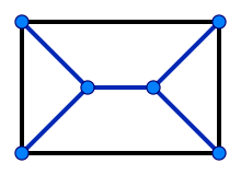 A triangular prism, constructed as a Halin graph from a six-vertex tree Triangular prism as halin graph.svg