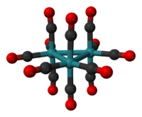 Molecuulmodel van trirutheniumdodecacarbonyl