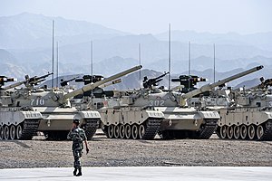 Type 88A tijdens de opening van de IV International Army Games op het Korla oefenterrein (PRC).  29 juli 2018.