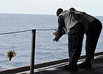 Thumbnail for File:U.S. Navy Aviation Boatswain's Mates (Handling) 1st Class Nnamdi Emenogu, left, and Troy Tracy, both selected for promotion to chief petty officer, honor the victims of the Sept 140911-N-CC789-101.jpg