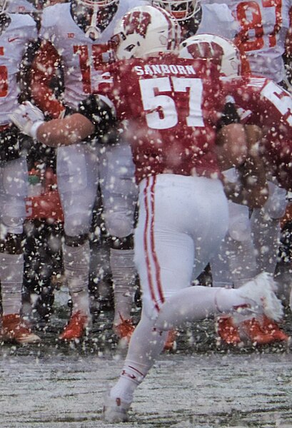 File:UW 57 Jack Sanborn, where's the ball — at Camp Randall Stadium (cropped).jpg