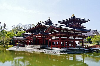 Aile droite et pavillon du Phénix du Byōdō-in.