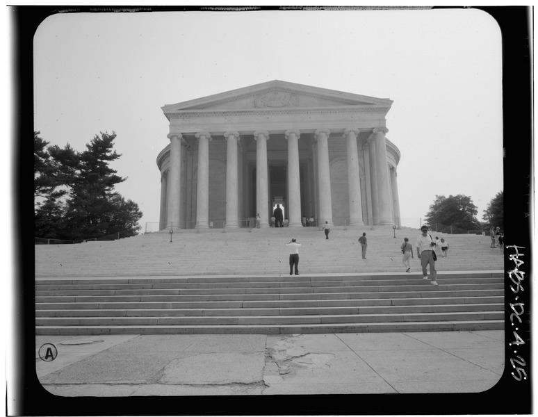 File:View from the north. August 1991. - Jefferson Memorial, East Potomac Park, Washington, District of Columbia, DC HABS DC,WASH,453-25.tif