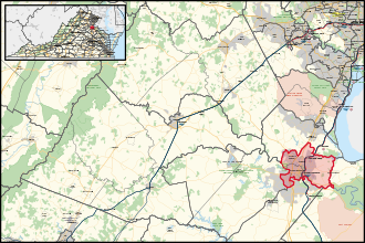 District map from the 2023 election Virginia's 65th House of Delegates district (since 2024).svg