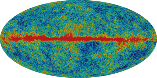 תוצאות מיפוי קרינת הרקע הקוסמית בתדר 94 גיגה-הרץ על ידי לוויין המחקר WMAP