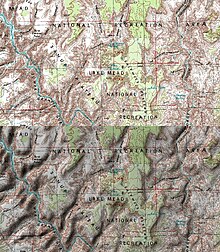 Top: map of Lake Mead area.
Bottom: the same map with sun shading. WWtopo shading.jpg