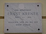 Ernst Krenek - Gedenktafel