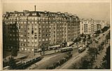 Le boulevard Brune dans les années 1920, à l'époque où il était desservi par des tramways circulant sur la chaussée.