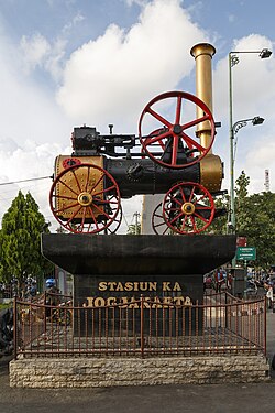 Marshall single cylinder portable steam engine made in Gainsborough, England.­