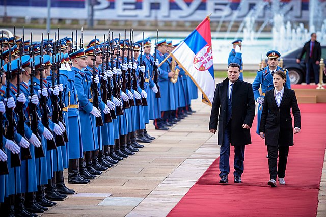 Македонски премијер Зоран Заев у званичној посјети у Србији, где га је дочекала премијерка Ана Брнабић (Београд, новембар 2017)