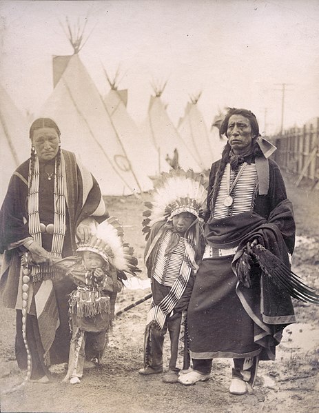 Chief Black Tail Deer and his family at the 1904 World's Fair