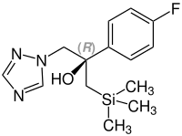 (R) Enantiomer Simeconazole structural formula V1.svg