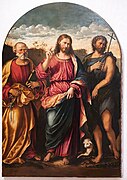 The Redeemer between Saints John the Baptist and Peter - Rocco Marconi