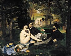Le Déjeuner sur l'Herbe , de Édouard Manet. Óleo sobre tela (1863) Museo de Orsay.