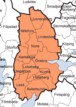 Kaart van Örebro län