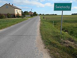 Road sign in Świętochy