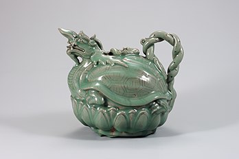 Goryeo Celadon, chaleira concebida como tartaruga, Museu Nacional da Coreia. (definição 3 000 × 2 000)