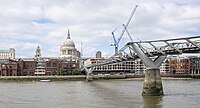 London Millennium Bridge with St Paul's in May 2023