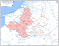 Kartskisse av tysk fremrykking fra 16. til 21. mai 1940.