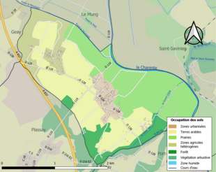 Kolorowa mapa przedstawiająca zagospodarowanie terenu.