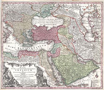 خريطة الإيالات العُثمانيَّة سنة 1730م