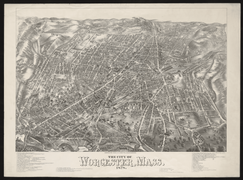 1878 map Worcester Massachusetts byBailey BPL 10182.png