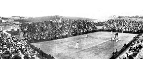 1909 Davis Cup Challenge Round match between Australasia and the United States at the Double Bay Grounds, Sydney, Australia on 27-30 November 1909 1909 Davis Cup.jpg