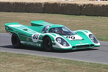 En Porsche 917K i grønt liv som tilhørte David Piper som ble vist i 2009.