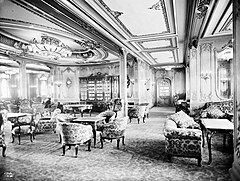 The 1st-Class Lounge of the RMS Olympic, Titanic's sister ship