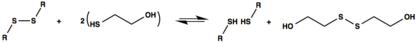 Reacción de clivaxe de enlaces disulfuro polo 2-mercaptoetanol