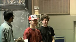 Finalists of the 2006 MIT Integration Bee, with the champion, dubbed the "Grand Integrator", in the middle. 2006 MIT Integration Bee.jpg