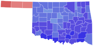 2006 Oklahoma gubernatorial election results map by county.svg