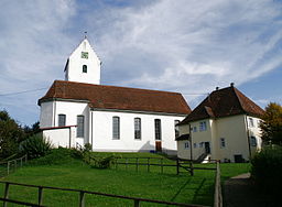 Die katholische Cosmas und Daminan-Kirche in D-78355 Hohenfels, Ortsteil Liggersdorf von Westen mit KONIKA MINOLTA 7D