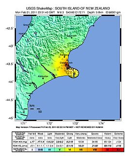 Illustratives Bild vom Erdbeben des Artikels 2011 in Neuseeland