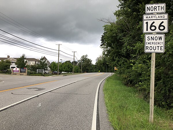 View north along MD 166 (Rolling Road) in Catonsville