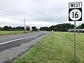 File:2022-07-07 09 23 03 View west along Delaware State Route 16 (Hickman Road) at Burrsville Road in Adamsville, Kent County, Delaware.jpg