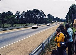 La ligne droite des Hunaudières au cours des 24 Heures du Mans 1973.