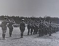 38th Battalion, CEF parade on a field in Bermuda, 1915