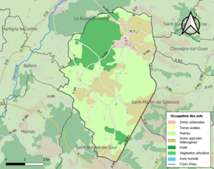 Mappa a colori che mostra l'uso del suolo.