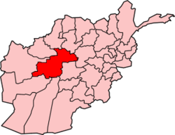 Ghowr Afganistanin kartalla