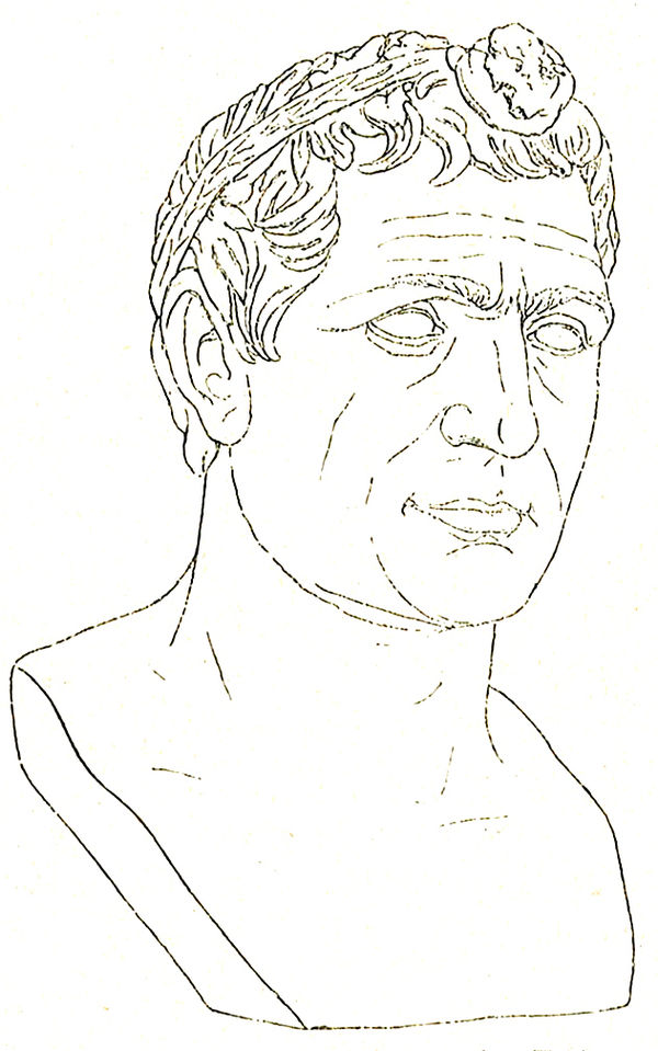 Depiction of a bust possibly belonging to Agathocles