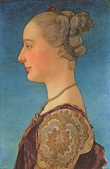 Antonio Pollaiuolo ou Piero Pollaiuolo, Portrait de femme, vers 1475, Galerie des Offices, Florence.