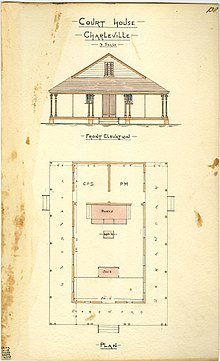 Architectural drawing of the court house, 1885 Architectural drawing of the Court House, Charleville, 14 January 1885.jpg