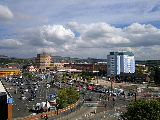 Ashton-under-Lyne, the largest settlement in Tameside and its administrative centre