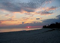 Sunset on the beach in Port Salut