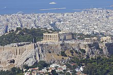 The Acropolis of Athens with the Mediterranean Sea in the background Attica 06-13 Athens 36 View from Lycabettus.jpg