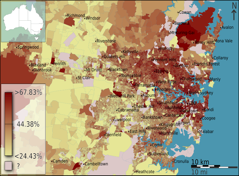 File:Australian Census 2011 demographic map - Inner Sydney by SA1 - BCP field 0086 Highest year of school completed Year 12 or equivalent Females.svg